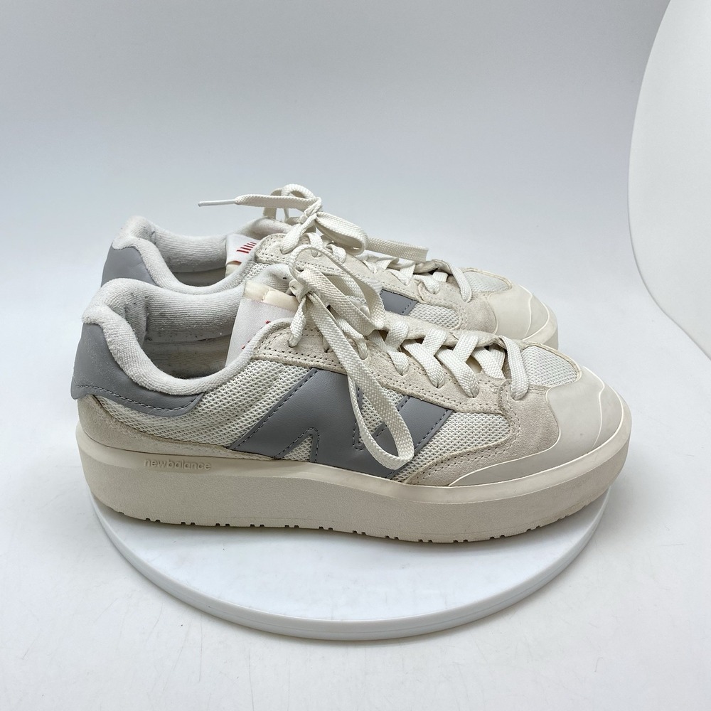 New Balance CT302 Mens 7.5 D Womens 9 Cream Grey White Court Sneakers CT302OB